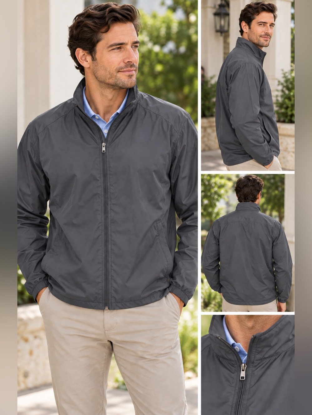 NWOT Port Authority Zephyr Full-Zip Jacket in Grey